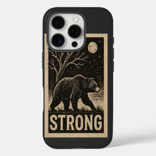 Coque iPhone 16 Pro Ours Vintage Force