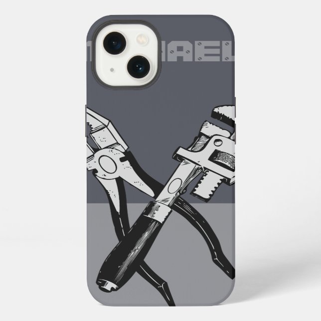 Coque iPhone OUTILS coques monogrammes personnalisés (Verso)