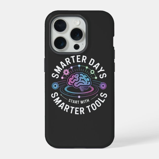 Coque iPhone Outils intelligents d'intelligence artificielle (Verso)