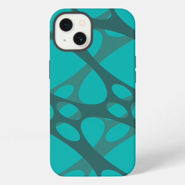 Coque iPhone Ovales à couche turquoise (Verso)