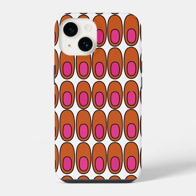 Coque iPhone Ovales orange et rose (Verso)