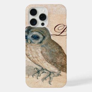 Coque iPhone 15 Pro Max OWL, Rose, Sepia Monogramme