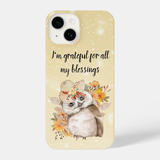 Coque iPhone owl Thanksgiving Decor Fall Farmhouse  (Verso)