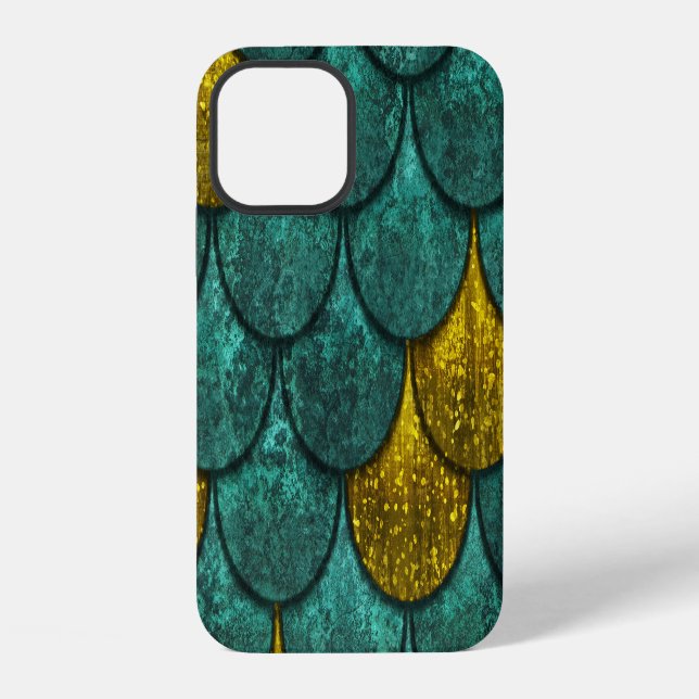 Coque iPhone Oxyde Métallique : Texture d'écailles de poisson (Verso)