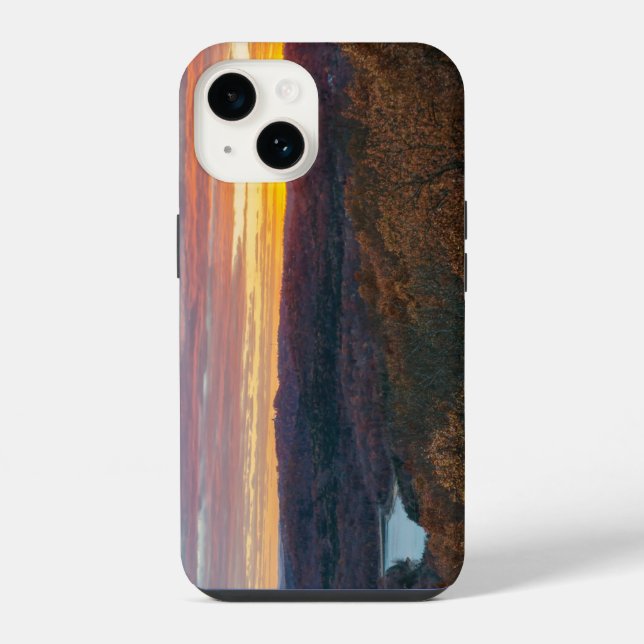 Coque iPhone Ozark Mounts Coucher de soleil d'automne (Verso)