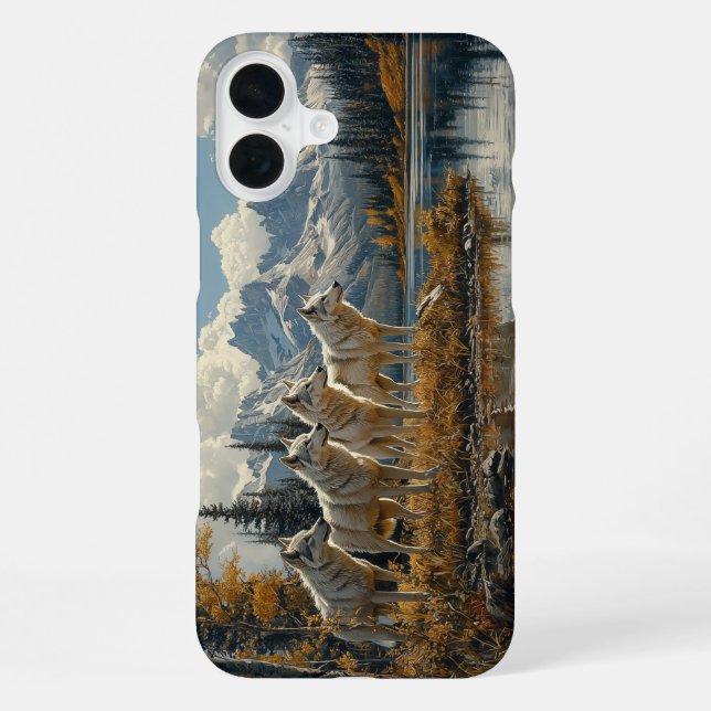 Coque iPhone Pack Wolf au bord du lac (Verso)