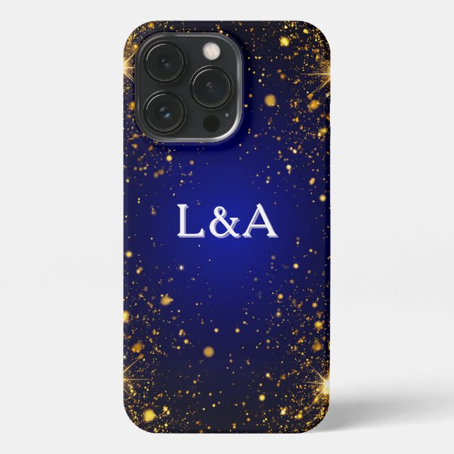 Coque iPhone Paillettes dorées et scintillements (Verso)