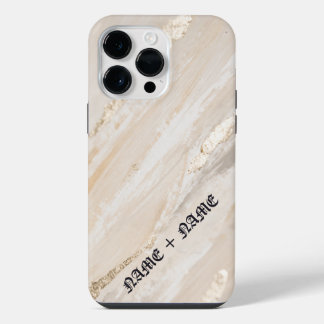 Coque Pour Pour iPhone 14 Pro Max Paillettes dorées marron élégantes