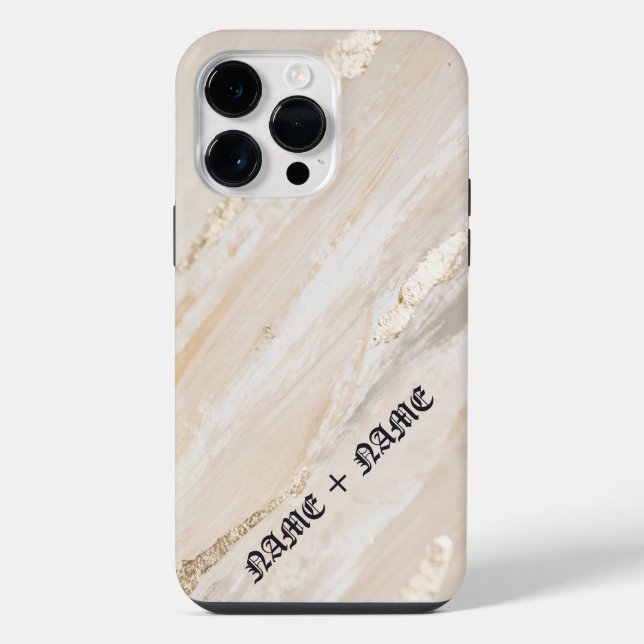 Coque iPhone Paillettes dorées marron élégantes (Verso)