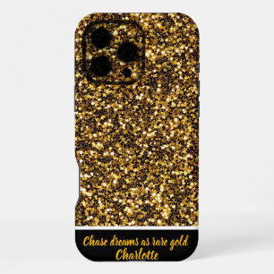 Coque iPhone 16 Pro Max Paillettes dorées scintillant brillamment