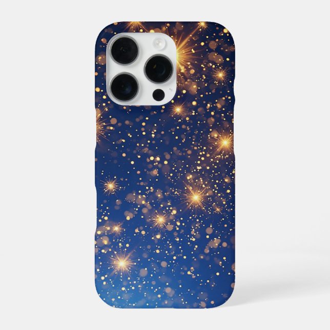 Coque iPhone Paillettes et scintillements dorés (Verso)