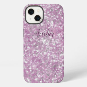 Etui iPhone 13 Paillettes Rose Violet Élégant Personnalisé