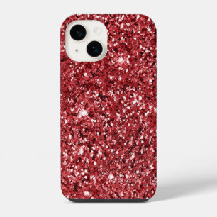Coque Pour iPhone 14 Paillettes rouges scintillantes