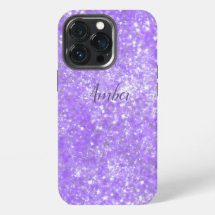 Etui iPhone 13 Pro Paillettes scintillantes violet élégant personnali