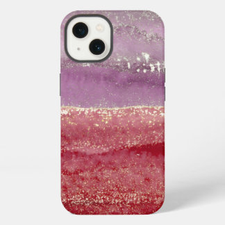 Etui iPhone 13 Paillettes violettes et dorées élégantes