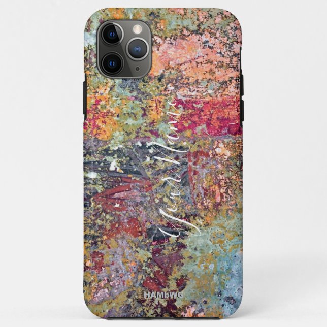 coque iphone Paint Splatter Look pêche HAMbWG (Dos)