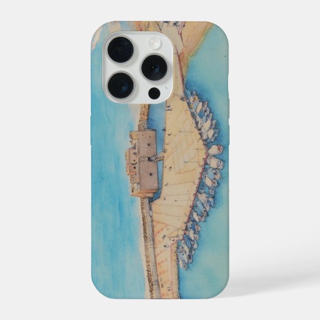 Coque iPhone Painting style image of Paphos Castle and harbour (Verso)