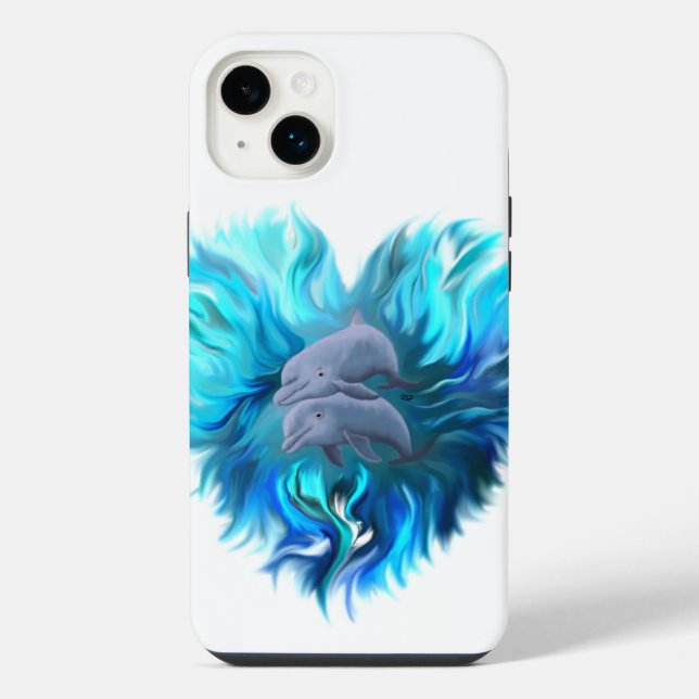 Coque iPhone Paire de dauphins (Verso)