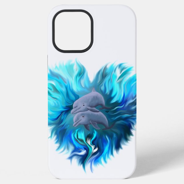 Coque iPhone Paire de dauphins (Verso)