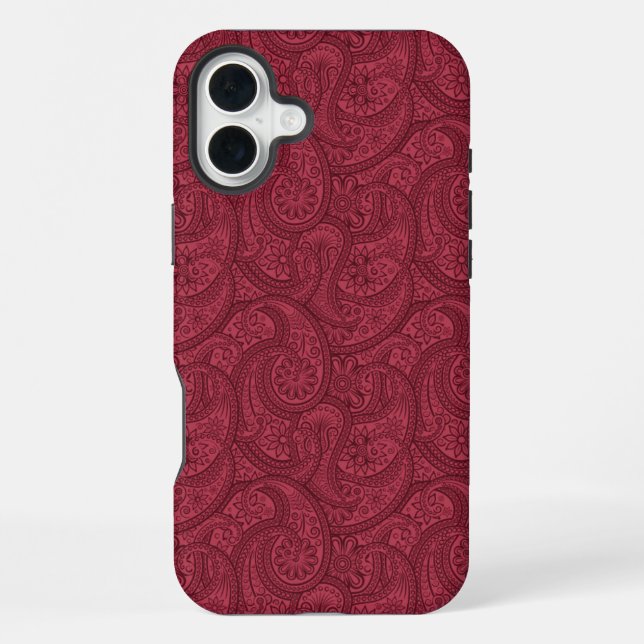 Coque iPhone Paisley Bourgogne (Verso)