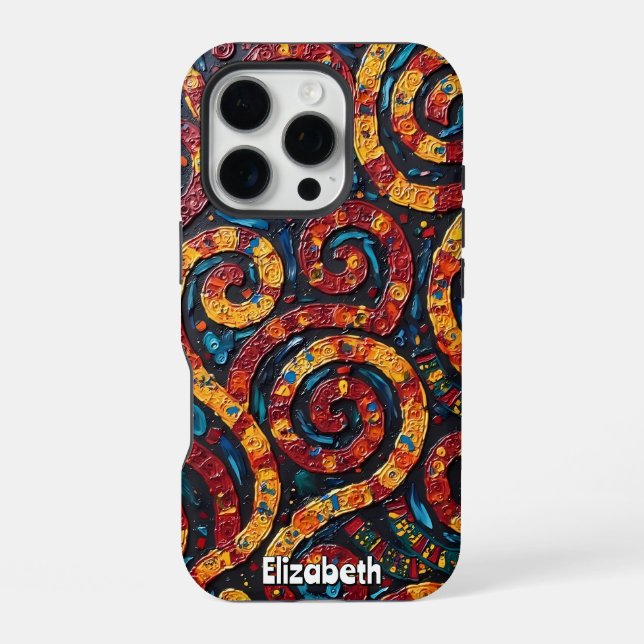 Coque iPhone Paisley Psychedelique (Verso)