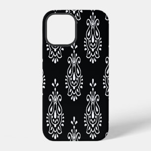 Coque iPhone 12 Paisley vintage, motif élégant sans soudure.
