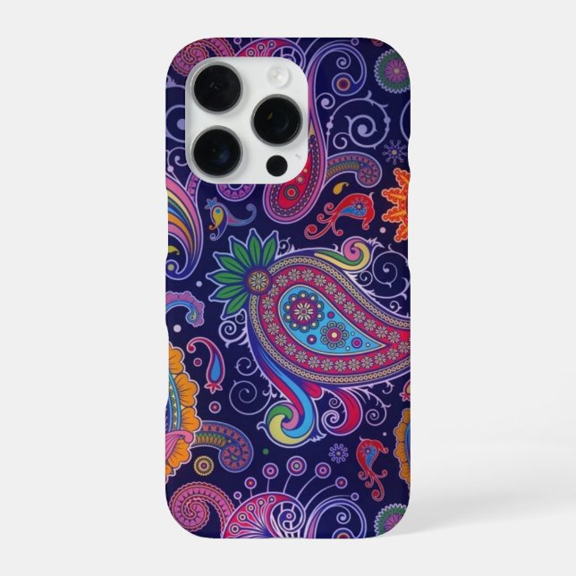 Coque iPhone Paisley violet rose (Verso)