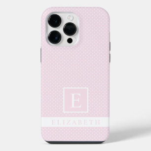 Coque Pour Pour iPhone 14 Pro Max Pâle Doux Pale Bébé Rose Blanc Polka Point