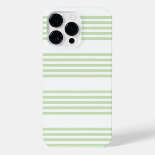 Coque Pour Pour iPhone 14 Pro Max Pale vert et blanc cinq bandes motif