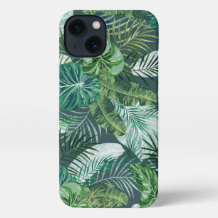 Etui iPhone 13 Palm Botanique Tropical Feuille Motif