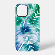 Palm Frond Motif Tropical Nom personnalisé