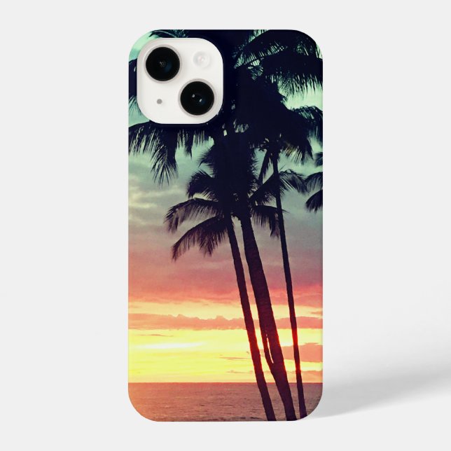 Coque iPhone Palm Trees Hawaiian Sunset Téléphone Case (Verso)