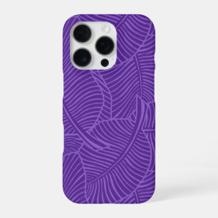 Coque iPhone 16 Pro Palme Zèbre Hawaïen Tropical Violet