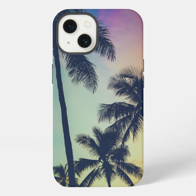 Coque iPhone Palmier Coucher de Soleil (Verso)