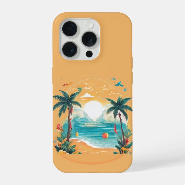 Coque iPhone Palmier de Sun Beach (Verso)
