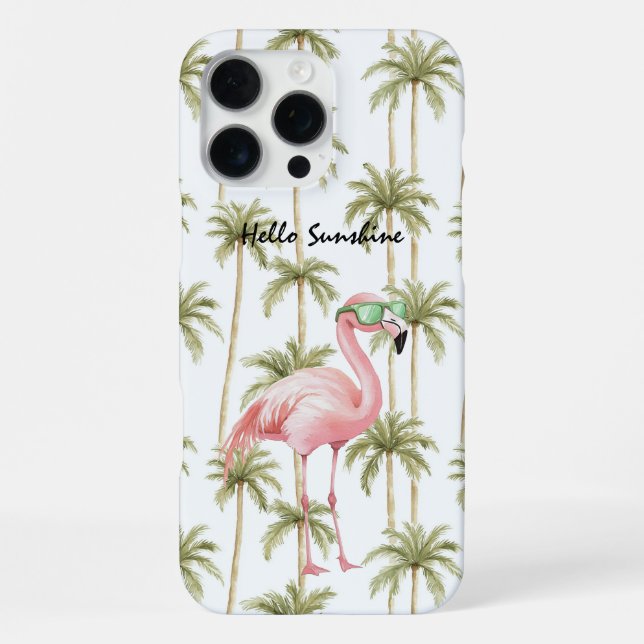Coque iPhone Palmier Flamant Rose (Verso)