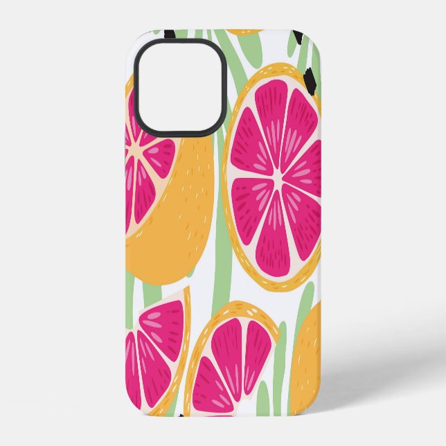 Coque iPhone Pamplemousse & Feuilles : Tropical Vintage (Verso)
