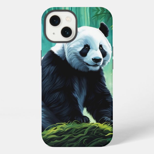 Coque iPhone Panda géant dans la forêt de bambou (Verso)