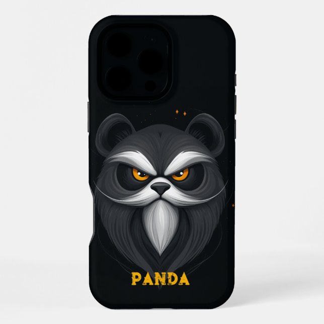 Coque iPhone Panda noir en colère (Verso)