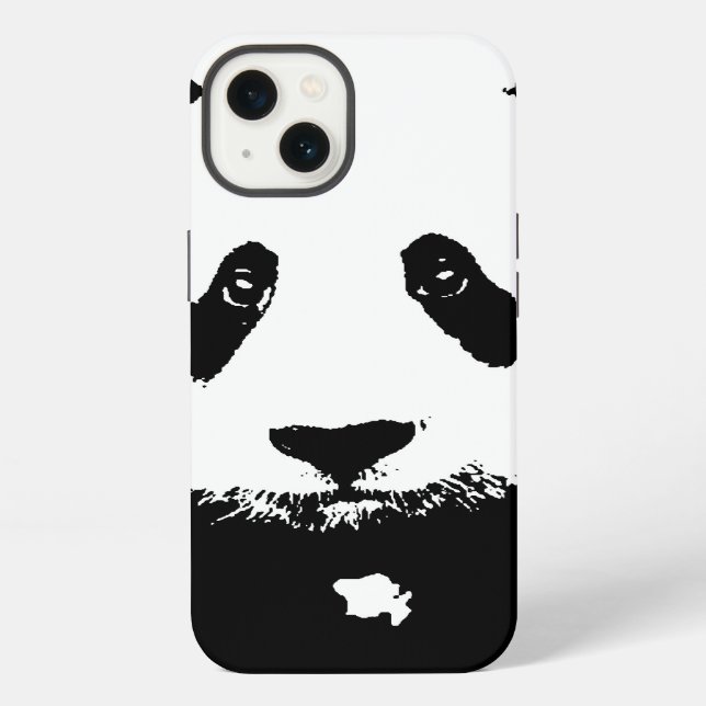Coque iPhone Panda noir et blanc (Verso)