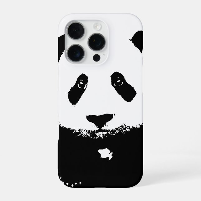 Coque iPhone Panda noir et blanc (Verso)