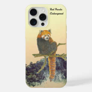 Coque iPhone 15 Pro Max Panda roux mignon peint à la main