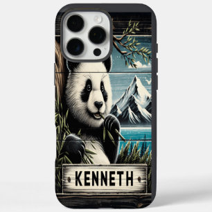 Coque iPhone 16 Pro Max Panda's Mountain Vista : traitement au bambou