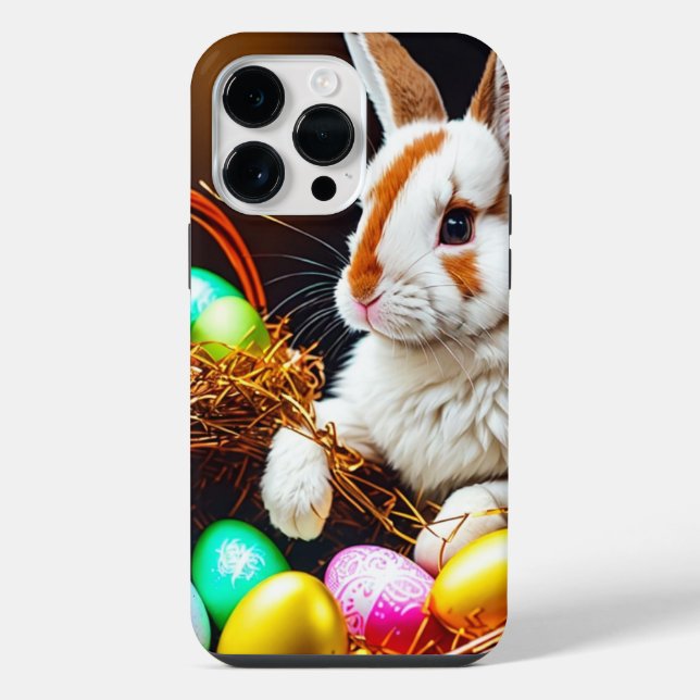 Coque iPhone Panier de lapin de Pâques & œufs   (Verso)