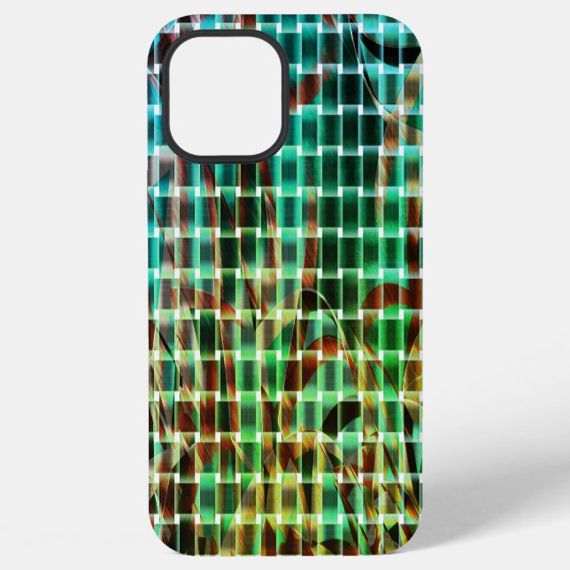 Coque iPhone Panier style vert et brun semblable paille sèche (Verso)