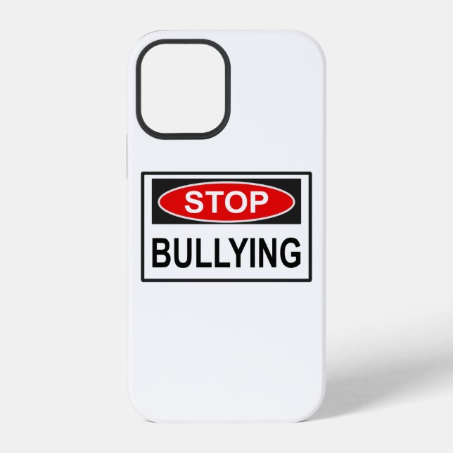 Coque iPhone Panneau d'arrêt d'intimidation rouge (Verso)