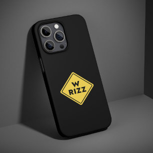 Coque iPhone 15 Pro Panneau d'avertissement W rizz Meme Citation drôle