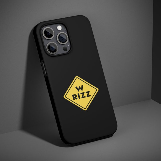 Coque iPhone Panneau d'avertissement W rizz Meme Citation drôle (Créateur téléchargé)