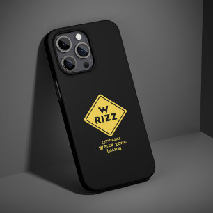 Coque iPhone 15 Pro Panneau d'avertissement W rizz Mème Citation drôle