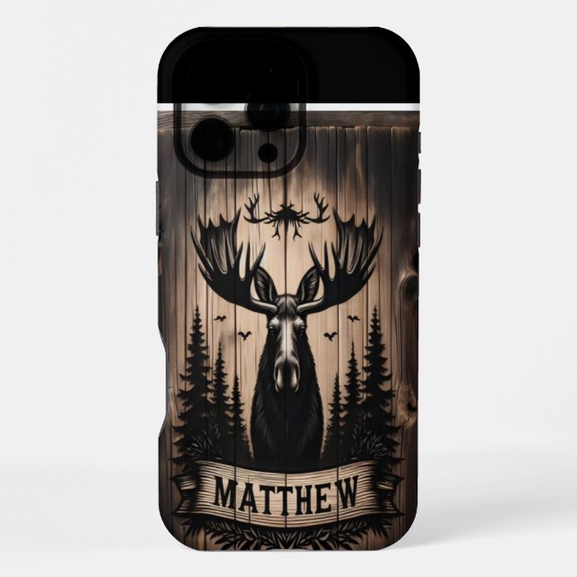 Coque iPhone Panneau de la forêt de l'orignal de Matthieu (Verso)